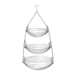 Fruit Basket 3 Tier Hanging Oval Kitchen Organizer Chrome Wire Decor. Fixed Price $17.99.
