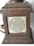 Rustic Primitive Punched Table Lamp Star Panels Wood Americana Vtg Lighting. Fixed Price $39.99.