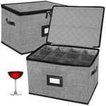 Ouruer 2PACK Quilted Wine Glass Storage Box China Containers Hard Shell. Fixed Price $65.58.