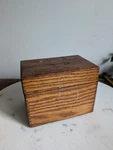 Rustic Wooden Recipe Box Small Storage Primitive Decor Hinged Lid Farmhouse. Fixed Price $15.50.
