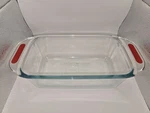 Pyrex Easy Grab Loaf Pan Dish Clear Red Grips On Handles 1.5 Qt.. Fixed Price $14.97.
