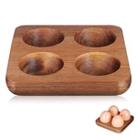 Homoyoyo Egg Holder Countertop, Acacia Wood 4.44 X 0.86 In, Brown. Fixed Price $22.22.