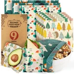 Akeeko Reusable Beeswax Food Wraps - Assorted 9 Packs, Medium, Forest Animals. Fixed Price $22.57.