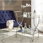 Safavieh Lucretius Bar Cart Silver / Mirror. Fixed Price $235.65.