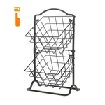 Gourmet Basics By Mikasa General Store 2-TIER Metal Tier, Antique Black. Fixed Price $61.49.