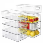Heyuzb Set Of 8 Clear Fridge Organizer Bins, Stackable Pack Stack,. Fixed Price $50.99.