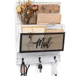Farmhouse Mail Organizer Wall Mounted Rustic Holder Hanging Key Sorter W.... Fixed Price $87.11.