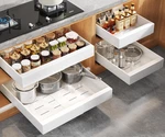 4 Pack Expandable Pull Out Cabinet Organizer 21"DEEP With Raising Pad For Framed. Fixed Price $199.99.