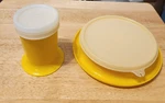 Vtg Tupperware 1317 & 1318 Yellow Child Bowl Lid, Cup W/lid Sippy New!!. Fixed Price $15.00.