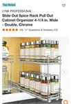 Lynk Pull Out Spice Rack 4.3 Steel Silver Double Shelf Cabinet Mounted. Fixed Price $20.00.