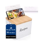 4X6 Recipe Cards And Box Set With Dividers High-capacity Tin ... Fast Usa Ship. Fixed Price $32.66.