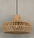 Studio 35 Natural Wood & Antique Brass Finish Iron Pendant Light ST-0123. Fixed Price $85.00.