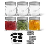Joyjolt 8 Oz Mason Jars With Lids, Labels And Measures! 6-PACK Regular Mouth .... Fixed Price $31.98.