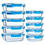 Umeied 10-PACK Glass Food Storage Containers Leak-proof Lids Airtight Meal Prep. Fixed Price $57.45.