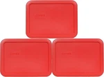 Pyrex 7210-PC 3-CUP Red Rectangle Plastic Food Storage Lid Cover, Made In. Fixed Price $21.99.