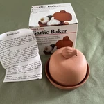 Terra Cotta Garlic Baker Norpro Glazed Base Holder Storage Keeper 4" X 5.5". Fixed Price $10.99.