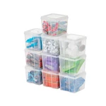 10 Pack Clear Small Stackable Storage Bins, Lids, Latches, Flip Top, Iris Usa. Fixed Price $33.51.