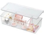 Zexalor Large Clear Plastic Storage Bin With LID&3 Divided Compartments, Stac.... Fixed Price $19.86.