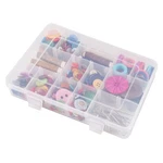 Exptolii 18 Plastic Organizer Box With 1X Grids, Multi-color. Fixed Price $12.44.