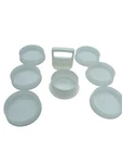 Tupperware Hamburger White Press, 6 Freezer Safe Patty Keepers. Fixed Price $14.97.