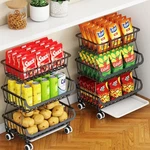 Miyawell 3-TIER Rolling Pantry Cart With Wheels, Stackable Wire Storage Floor.... Fixed Price $50.77.