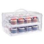 Btsky 2 Tier Clear Plastic Cupcake Holder With Lid & Handles Portable Carrier. Fixed Price $39.46.