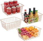 Junchu Cherry Wire Storage Basket 4 Pack , Perfect Kitchen Pantry Organization. Fixed Price $11.99.