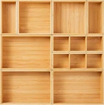 Fabsome Drawer Organizer, Set Of 9 Bamboo Wood Kitchen Makeup Desk Junk Tea. Fixed Price $67.03.