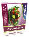 Surefresh Elastic Food Ups Storage Bowl Covers Tops Variety Pack 17 Pieces. Fixed Price $5.49.