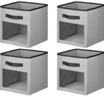 Mdesign 4 Pack Organizing Cubes / Bin Box With Front Handle Clear Window. Fixed Price $12.00.