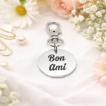Bon Ami French Friendship Clip Charm Stainless Steel Engraved Gift For. Fixed Price $12.95.