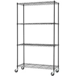 Trinity Basics 4 Tier Shelving Rack Black Home Garage Kitchen Storage New. Fixed Price $141.58.