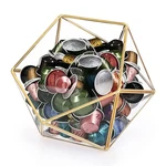 Elldoo Gold Glass Coffee Pods Holder, 15 Sided Geometric Box Organ.... Fixed Price $56.01.