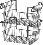 Trinity 2-PACK Stackable Metal Wire Storage Baskets With Handles, Black, 14 Inch. Fixed Price $45.99.