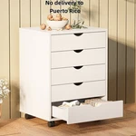 White 5-DRAWER Portable Storage Cabinet On Wheels For Office, Bedroom & Home. Fixed Price $55.89.