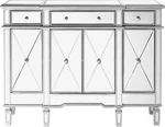 Console Cabinet Contemporary Silver Clear Mirror Solid Wood 4 -door 3. Fixed Price $1389.00.