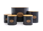 Megachef 5-PIECE Canister Set In Gray With Bamboo Lids. Fixed Price $41.89.
