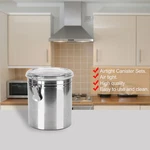 Stainless Steel Airtight Canister Kitchen Counter Food Container Storage 27OZ. Fixed Price $15.70.