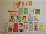 Vtg Greeting Cards 40'S Slims Christmas Child Valentine Birthday Used Lot Gibson. Fixed Price $35.00.