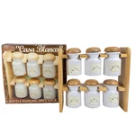 Vtg Casa Blanca 6 Bottle Hanging Spice Rack Wooden Holder 2003. Fixed Price $31.91.