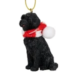 Portuguese Water Dog Black Christmas Tree Ornament Fabric Candy Cane Scarf. Fixed Price $11.99.