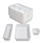 Bycy 18 Pcs White Drawer Organizers Trays Set Dividers For Kitchen Off.... Fixed Price $26.37.