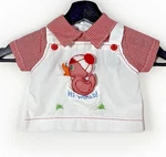 Vintage Baby Top Red Gingham White Plush Duck Pocket Infant Retro Unisex. Fixed Price $14.99.