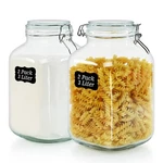 Ollieroo 106OZ Square Glass With Airtight Lid, Large Mason Jars, Wide Mo.... Fixed Price $49.31.