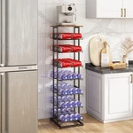 Gillas 8-TIER Water Bottle Storage Rack W/ Wooden Top, Metal, Large Capacity, Bl. Fixed Price $67.08.