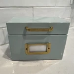 Hearth With Magnolia Metal Recipe Box Blue Cards New. Fixed Price $19.99.