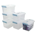 8 Quart Plastic Small Storage Box With Handel, Clear Bin Lid, 6 .... Fixed Price $39.13.