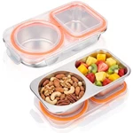 2 Pack Stainless Steel Snack Containers With Lids, 13OZ Compartment Reusabl.... Fixed Price $25.04.