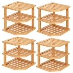 Vertorgan 3 Tier Bamboo Corner SHELF(4 Pack),dish Drying Rack,plate Organizer.... Fixed Price $53.70.