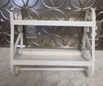 Vintage Metal Wall Mount 2 Tier Bathroom Shelf W/ Scroll Work Shabby As-is. Fixed Price $24.00.